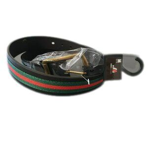 Men’s belt James Michael Fashion Designer Buckle Red Black Green Leather  XL
